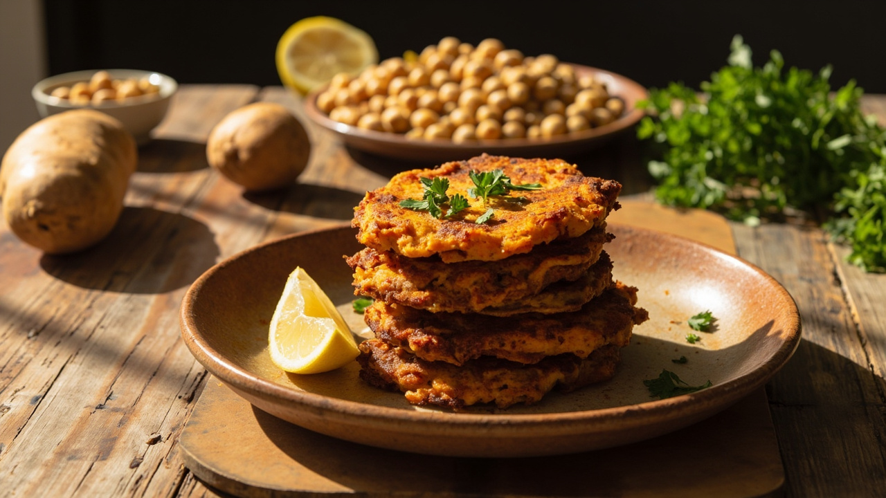 Smoky Chickpea & Sweet Potato Fritters