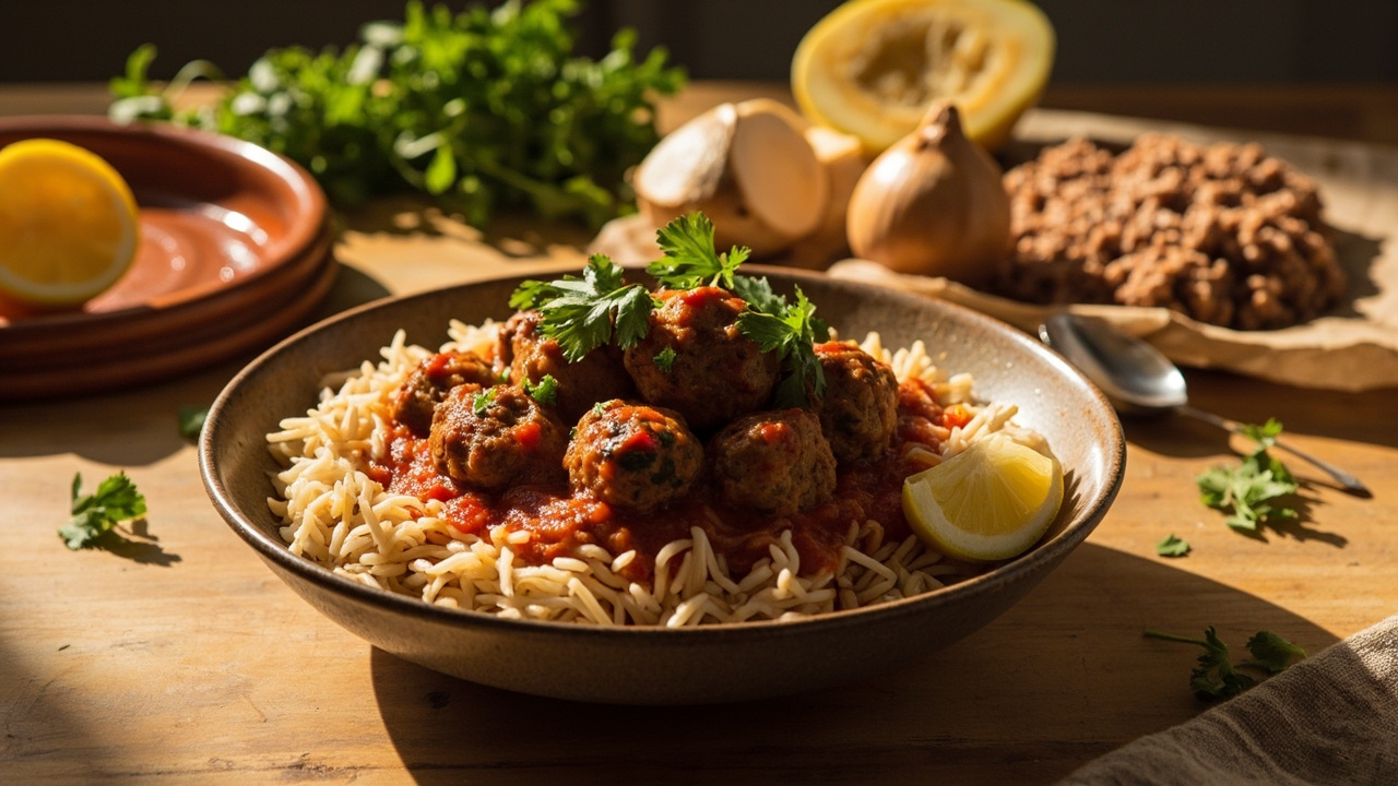 Smoky Paprika Turkey Meatballs over Basmati Rice