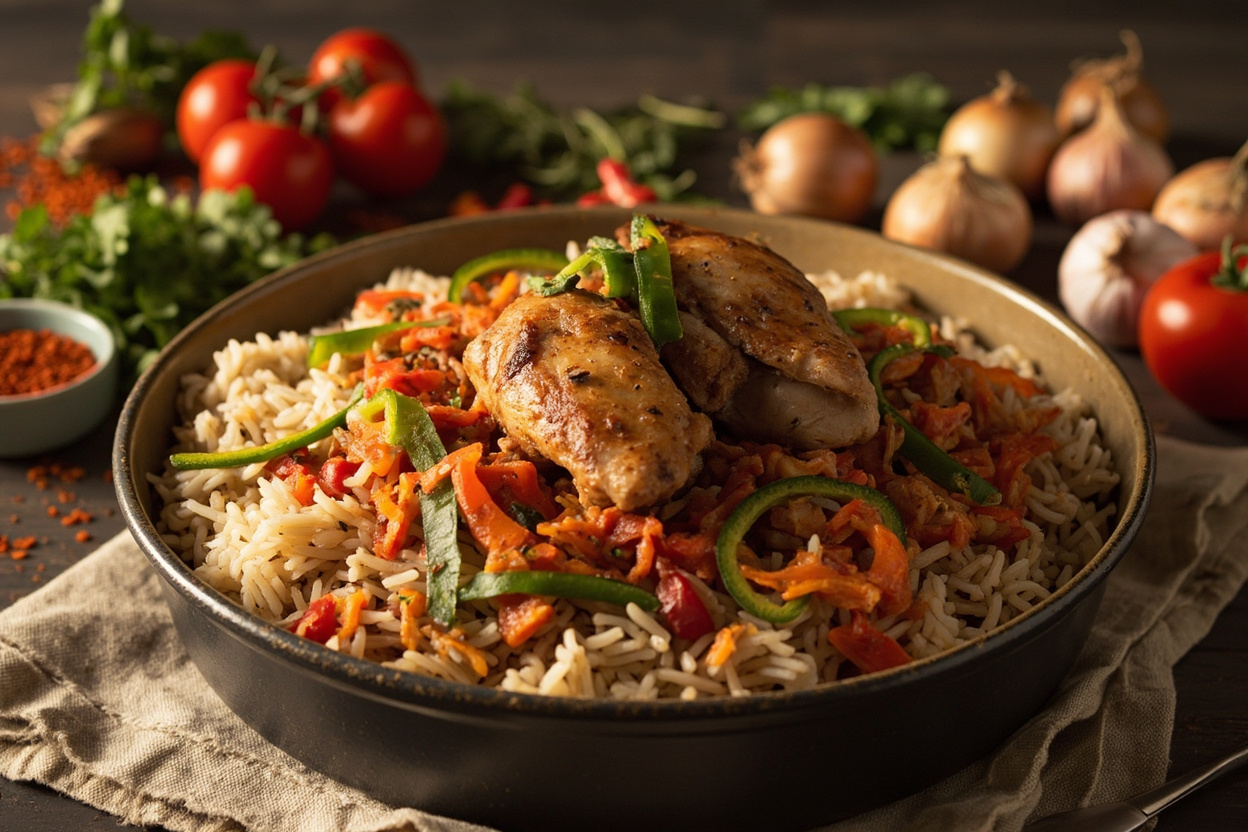Smoky Party Jollof Rice with Chicken