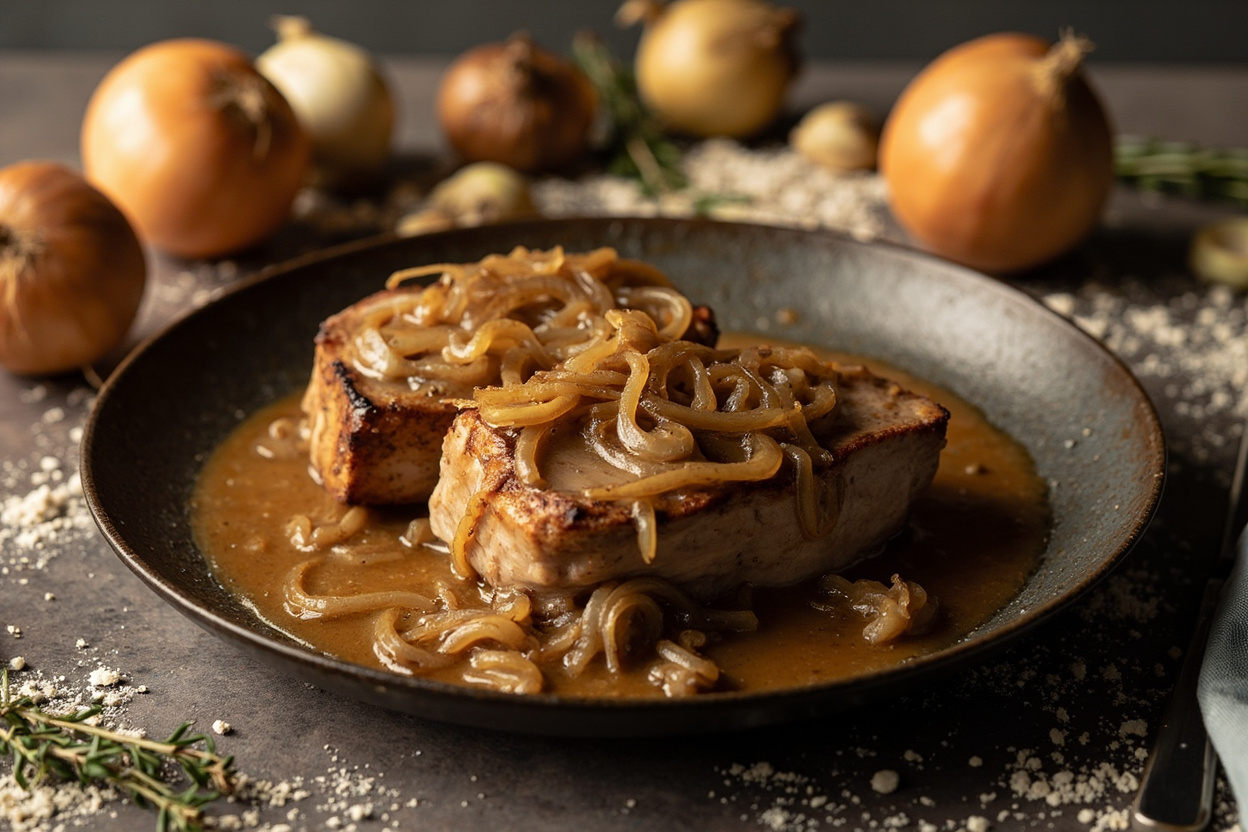 Smothered Pork Loin Chops with Onion Gravy