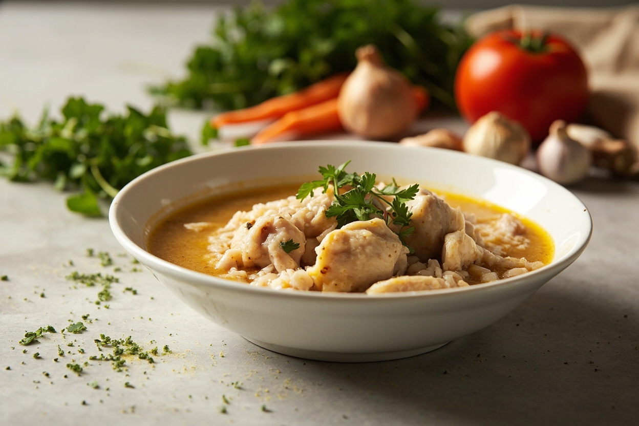 Soothing chicken and rice caldo