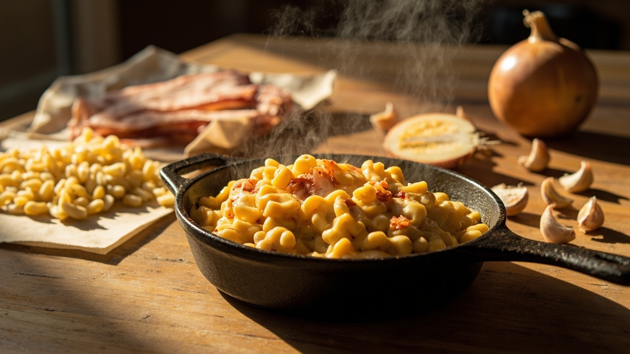 Soul Food Mac and Cheese with Bacon and Pepper Jack
