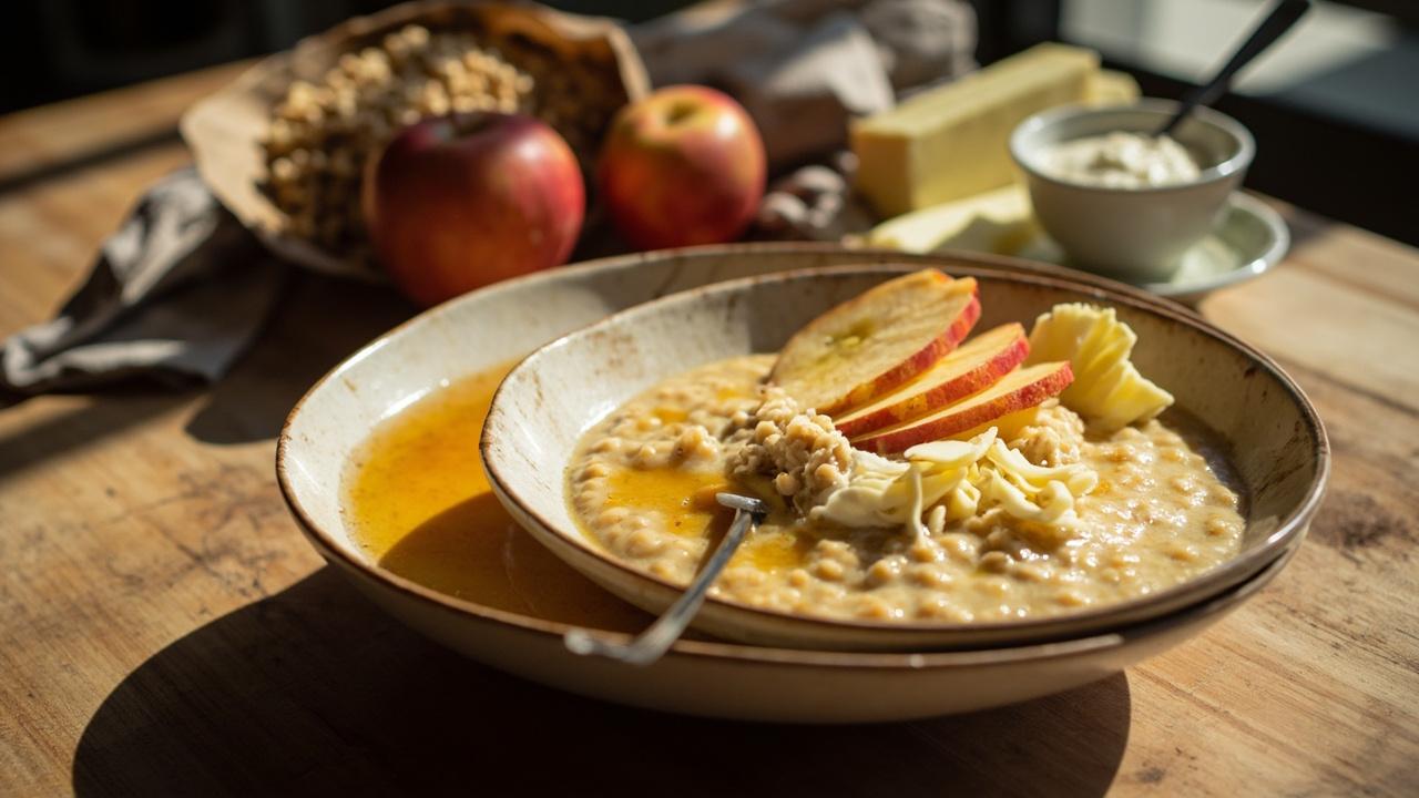 Sour Cream Buckwheat Kasha with Honey and Apple