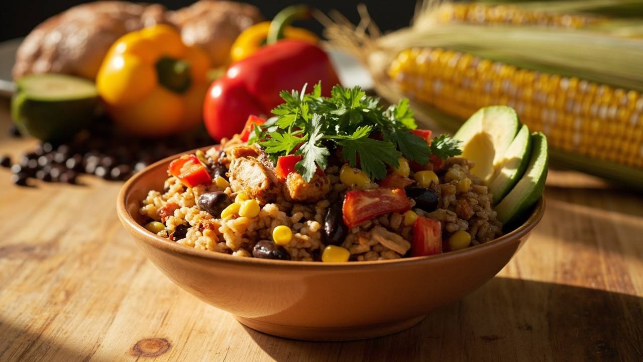 Southwest Chicken & Bean Rice Bowl