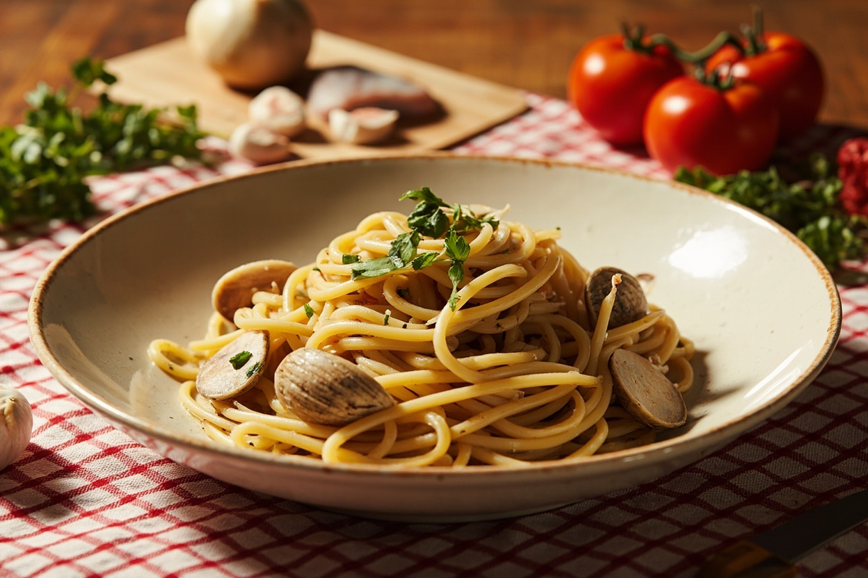 Spaghetti alle Vongole with Clams and Garlic Oil