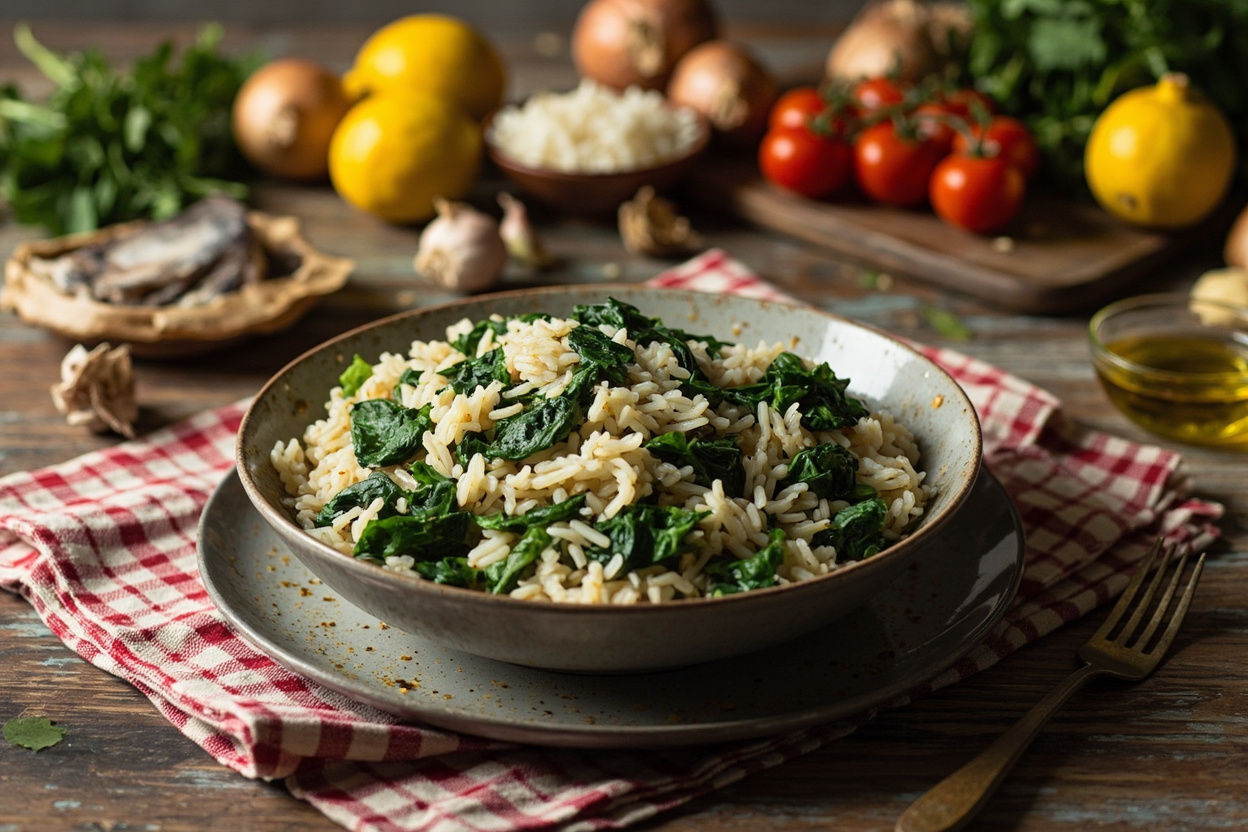Spanakorizo Lemony Spinach Rice