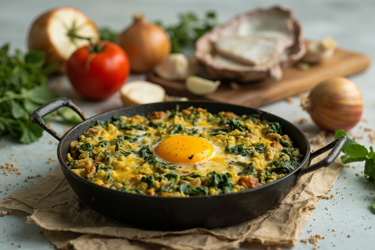 Spiced Egg and Spinach Bhurji