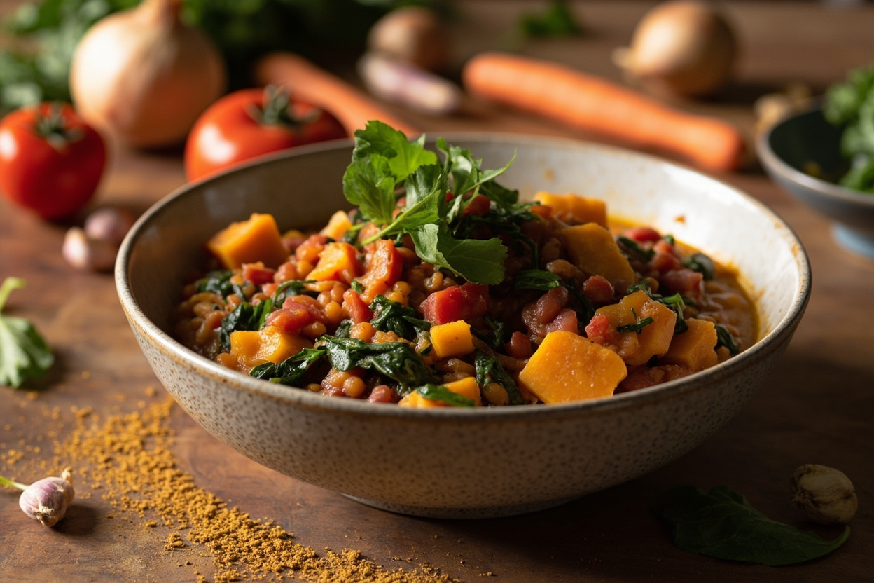 Spiced Lentil Sweet Potato Stew
