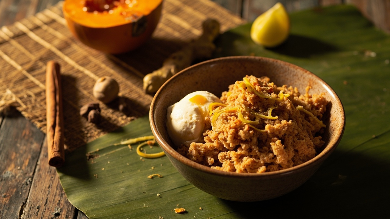 Spiced Pumpkin Crumble with Coconut Oil and Lime