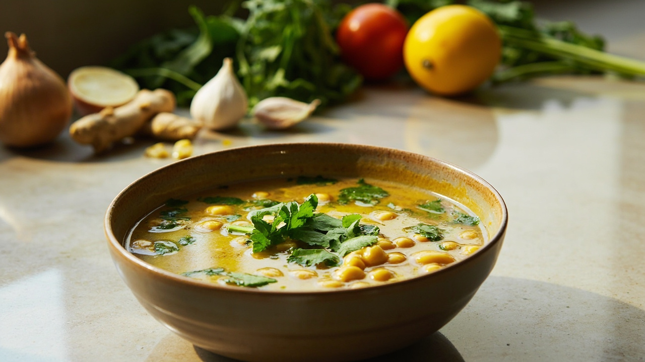 Spinach and Chickpea Coconut Broth