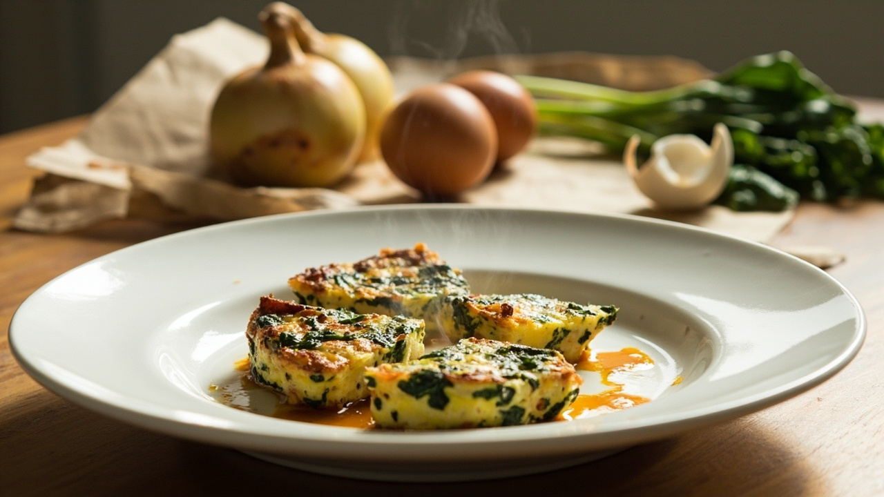 Spinach Egg Frittata with Soy Sesame