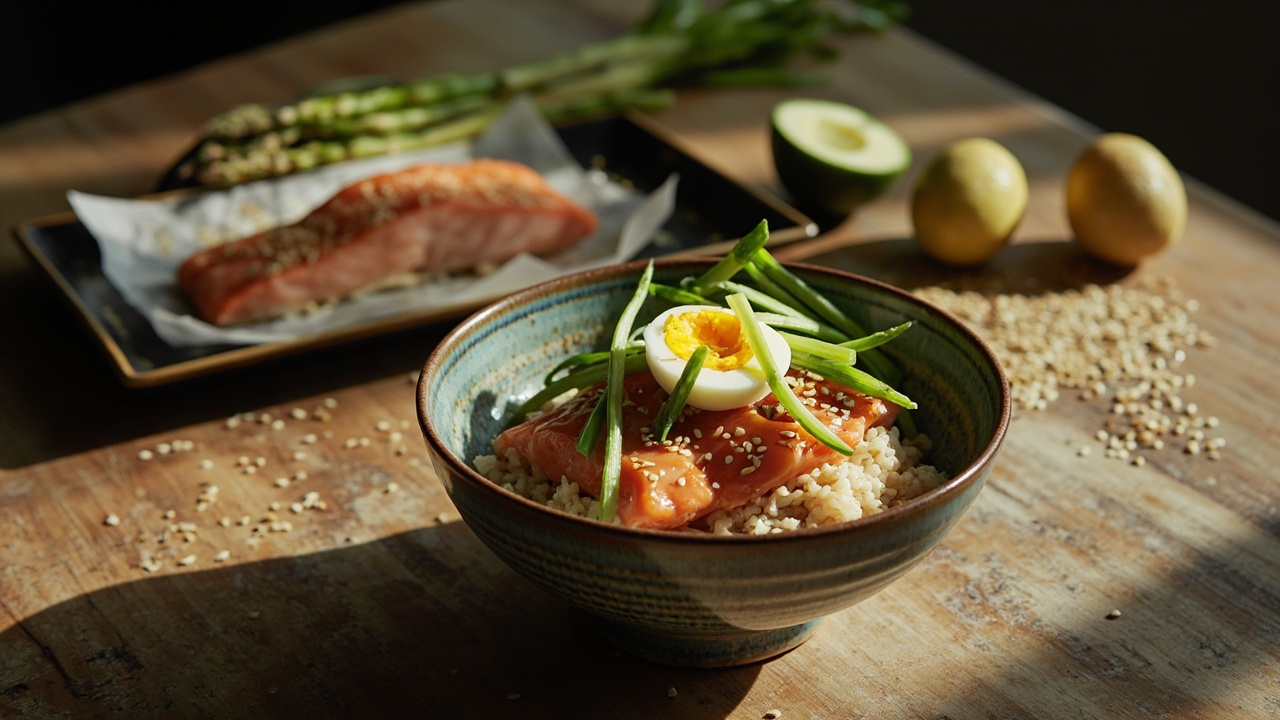 Spring Salmon Sesame Rice Bowl