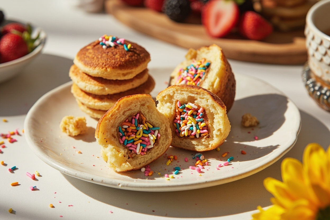 Sprinkle-Stuffed Pancake Bites