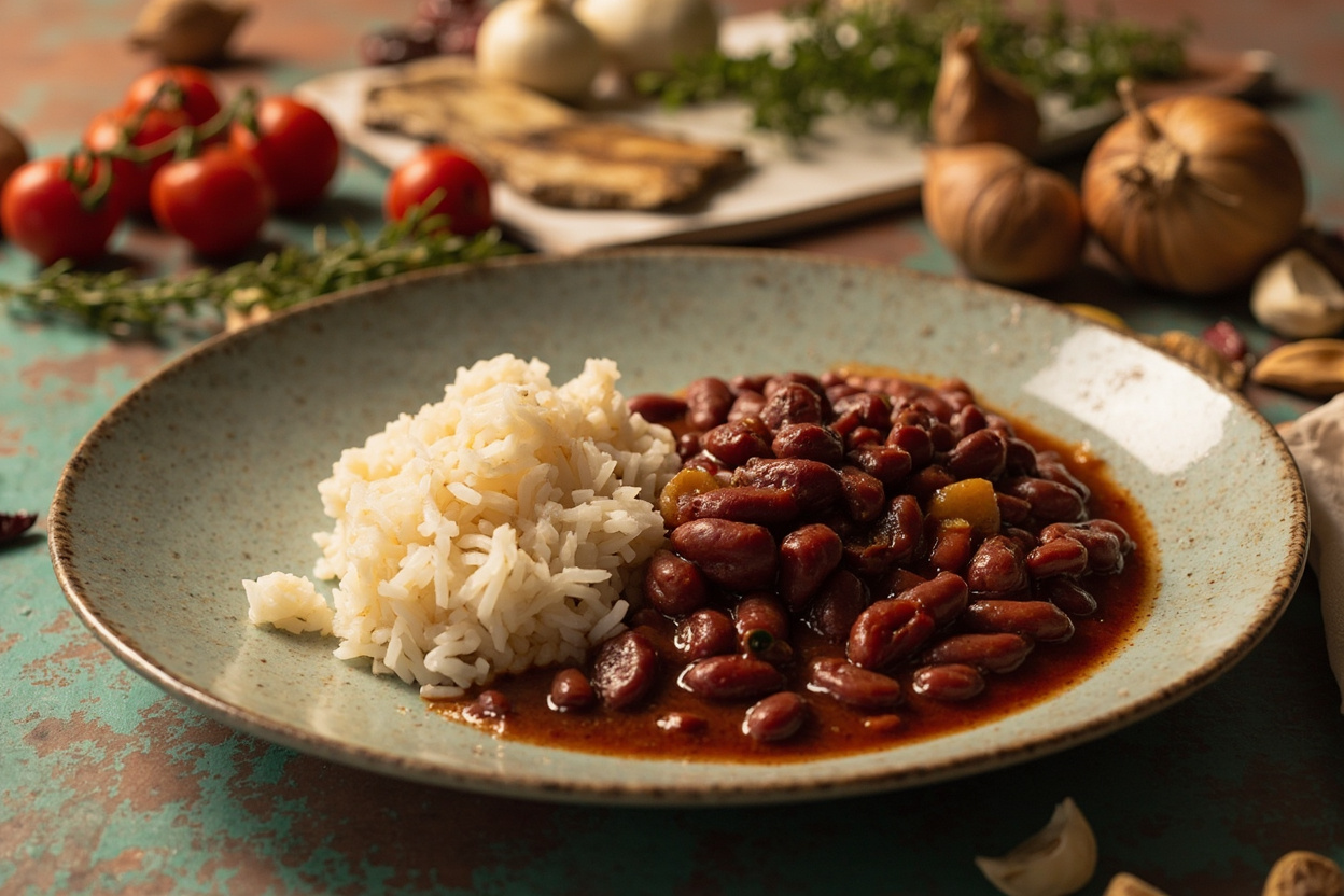 Stewed Red Beans with Coconut Rice