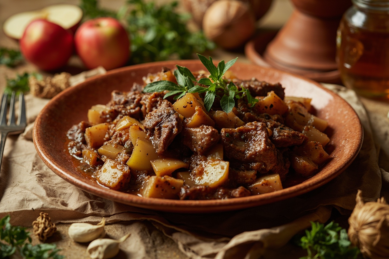 Sweet Apple and Almond Beef Tagine