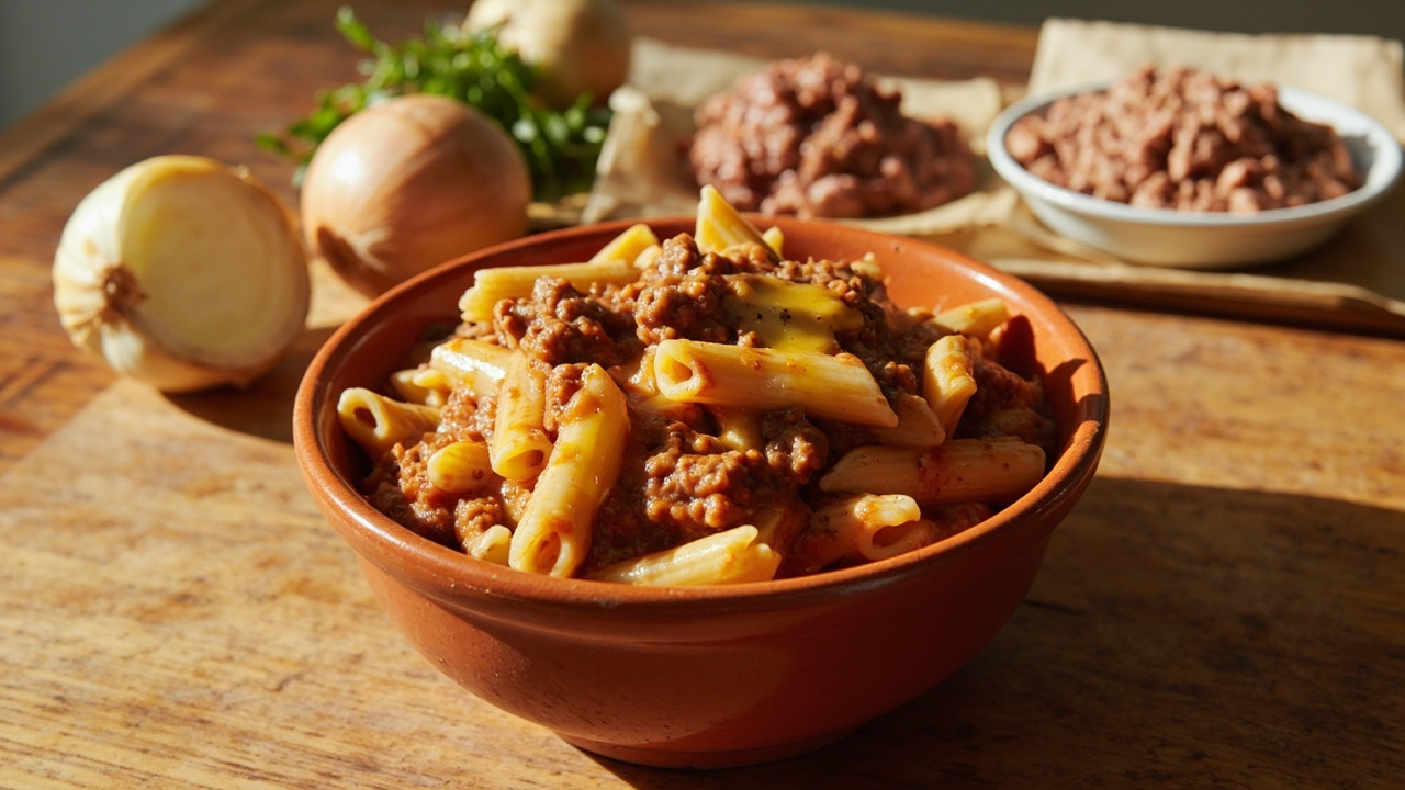 Taco-Seasoned Beef & Pasta Skillet