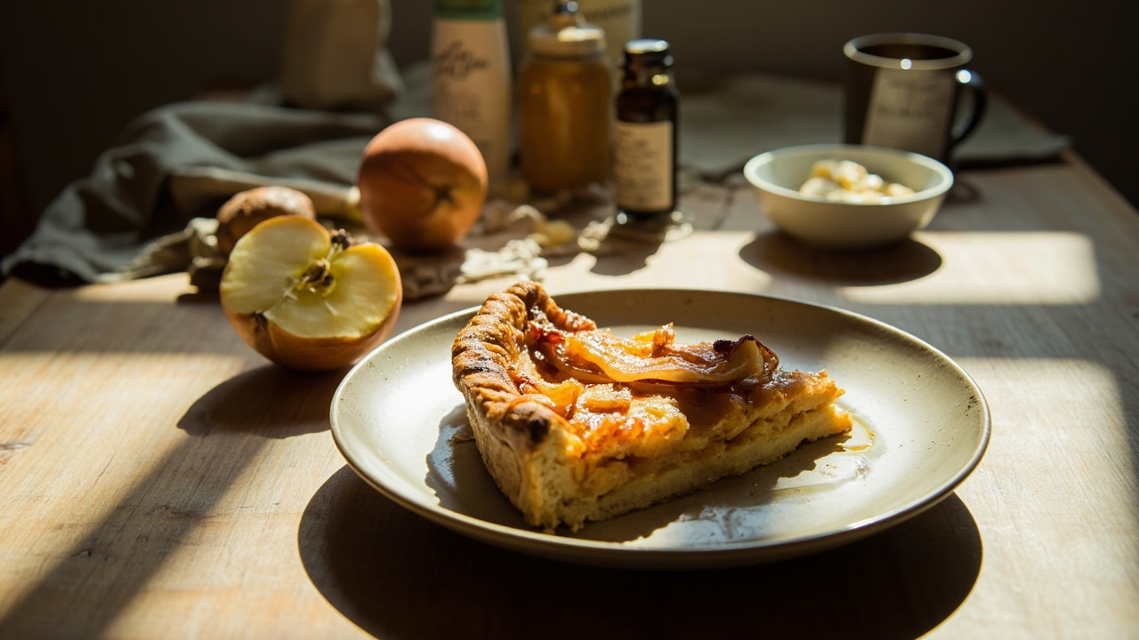 Tarte aux Oignons Caramélisés et Pommes