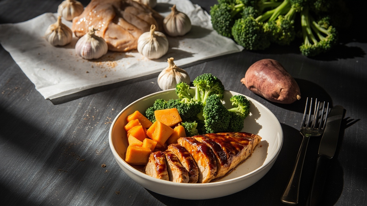 Teriyaki Chicken Breast with Sweet Potato & Broccoli
