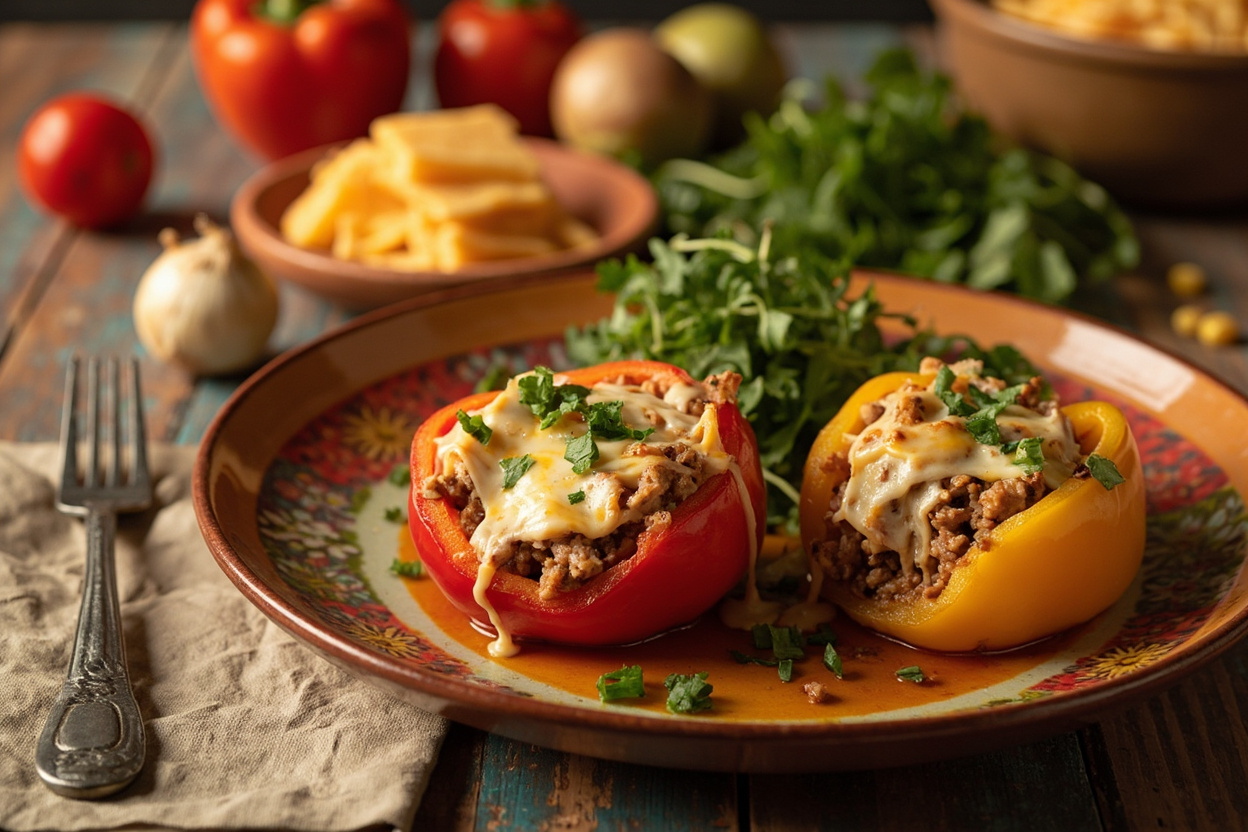 Turkey Taco Stuffed Bell Peppers