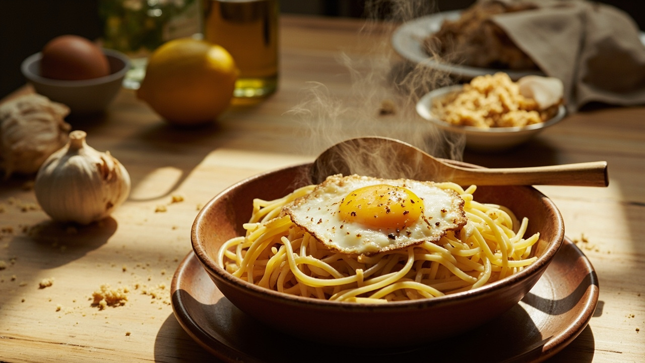 Two-Way Garlic & Olive Oil Pasta