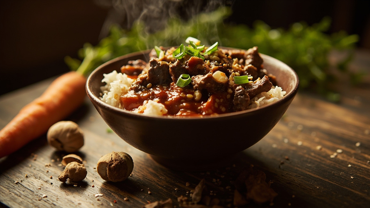 Umami Beef Bowl with Sriracha Lime Drizzle