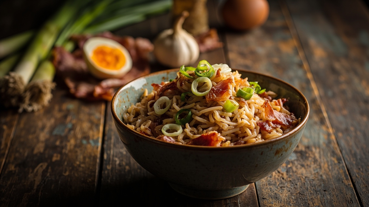 Umami Fried Rice with Bacon and Scallion