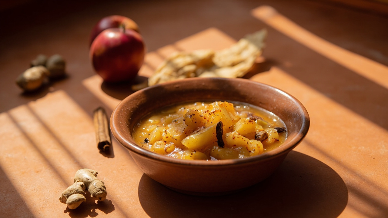 Warm Spiced Apple Compote with Honey and Ginger
