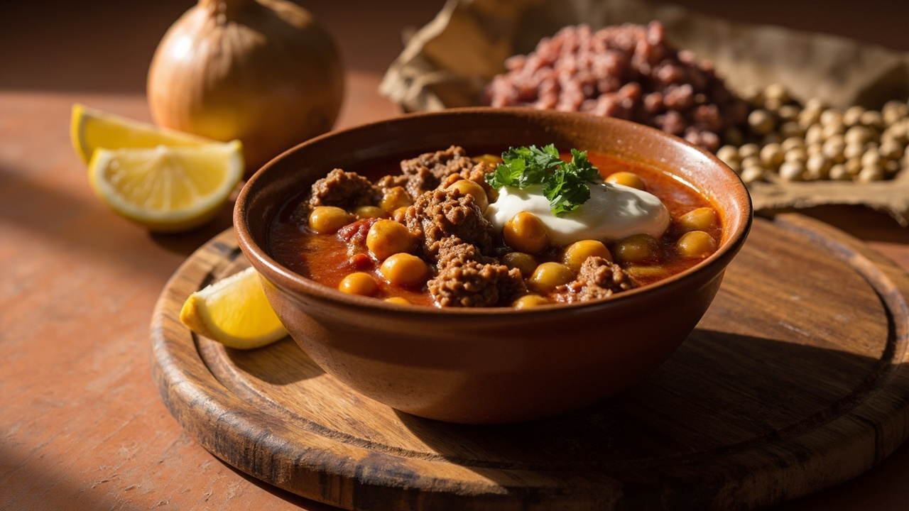 Warming Ground Beef and Chickpea Stew with Paprika and Ginger