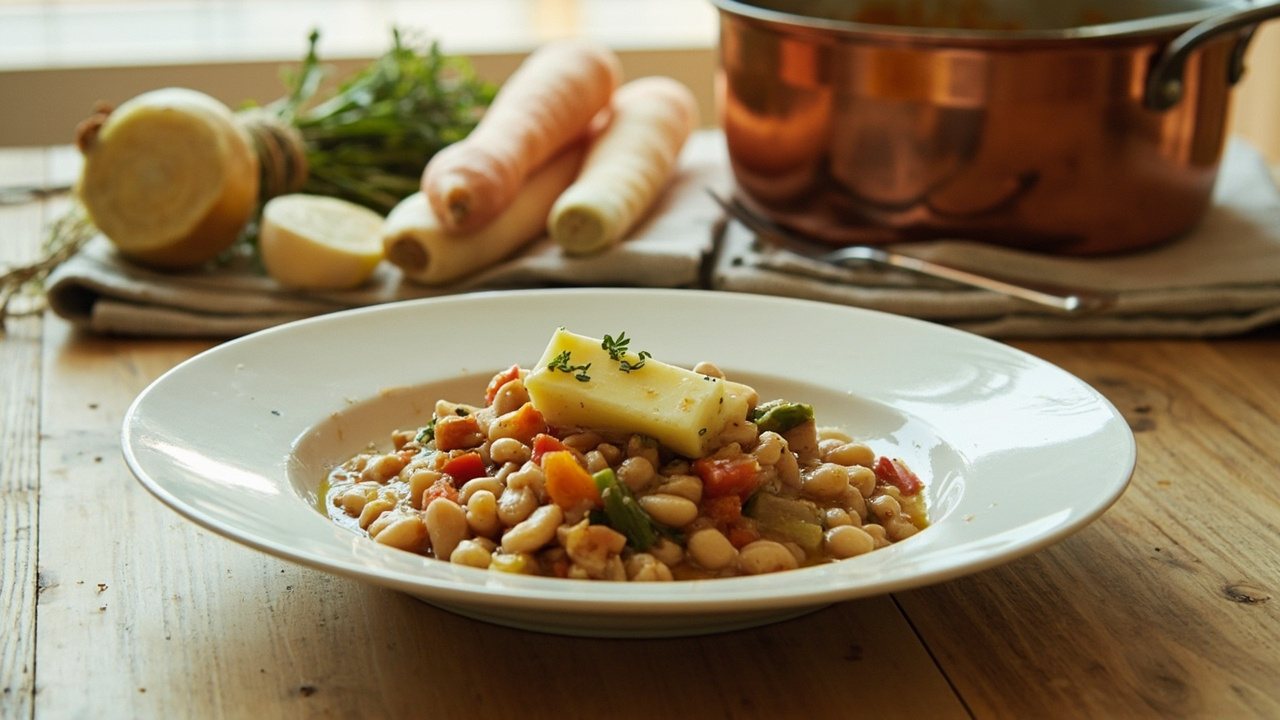 White Bean and Vegetable Stew with Herb Butter