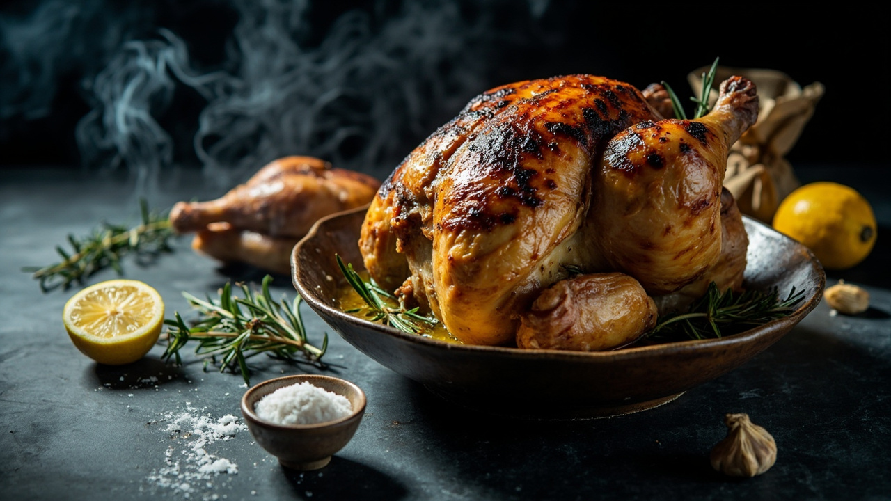 Whole Chicken Ember-Roasted with Rosemary and Lemon