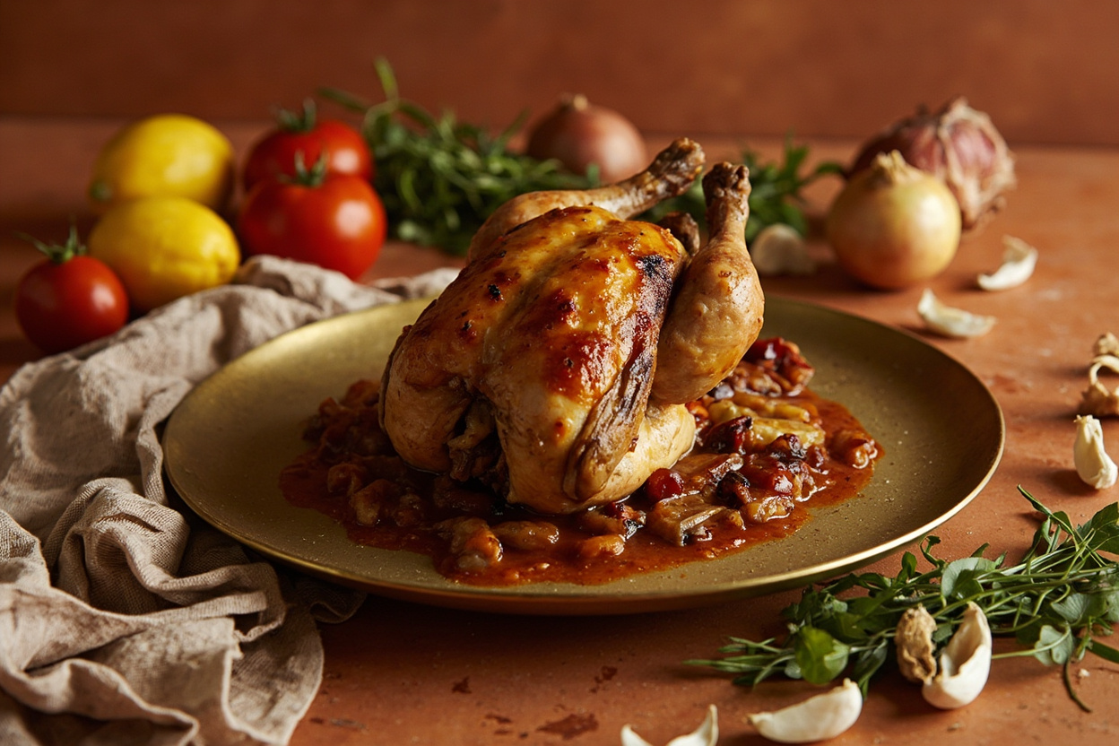 Whole Roast Chicken Senegalese Yassa