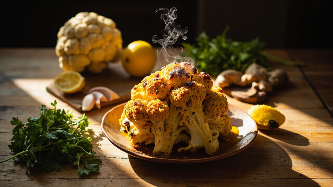Whole Spiced Cauliflower, Turmeric and Yogurt Roast