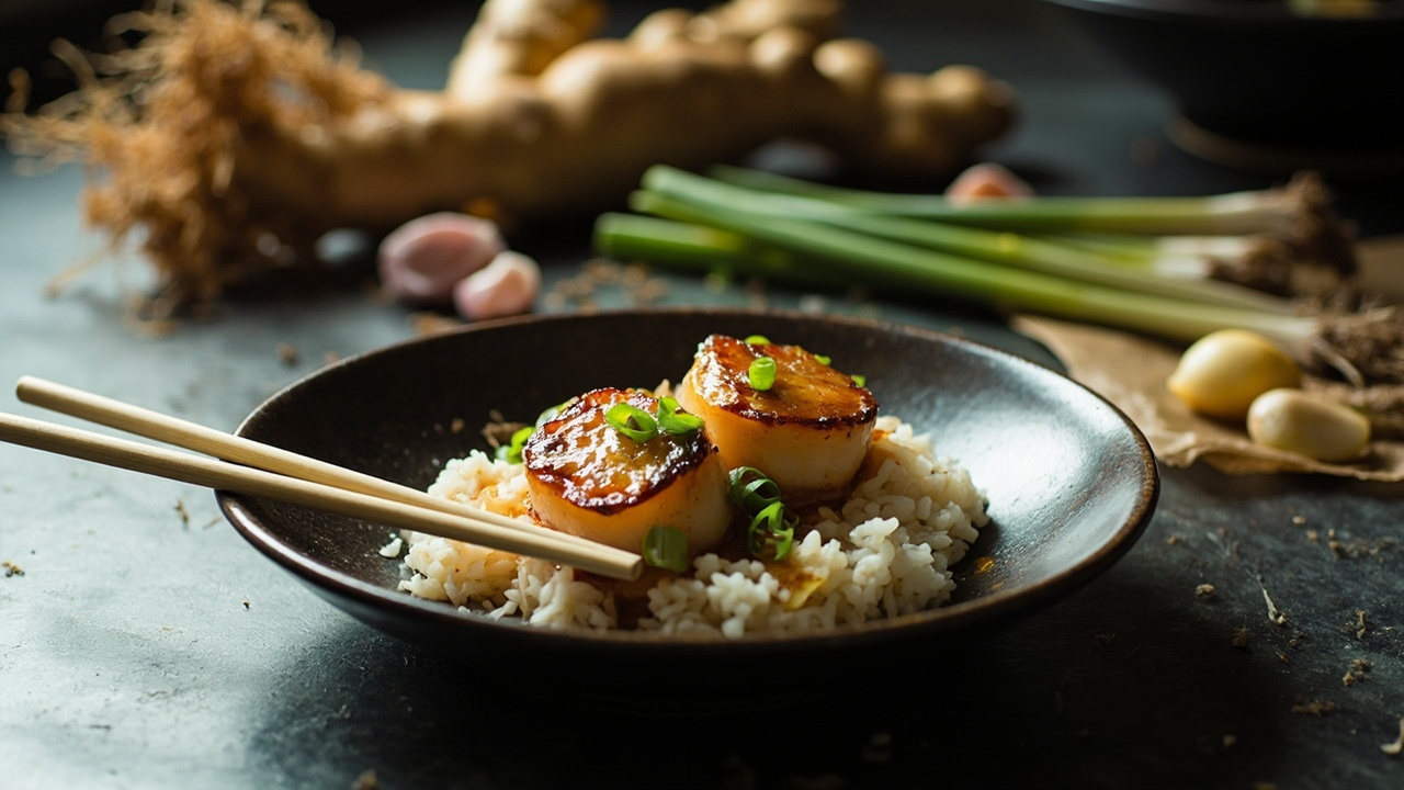 Wok Charred Scallops with Ginger-Scallion Oil