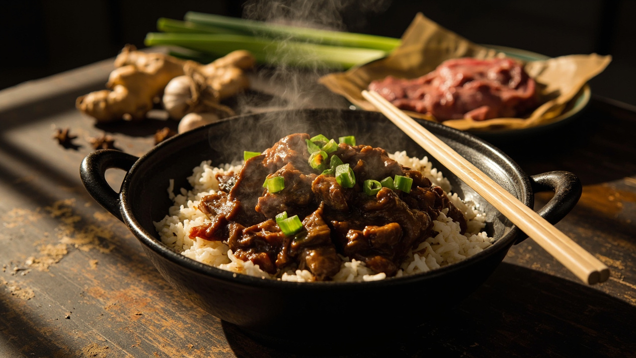Wok-Seared Beef with Scallion, Ginger, and Star Anise