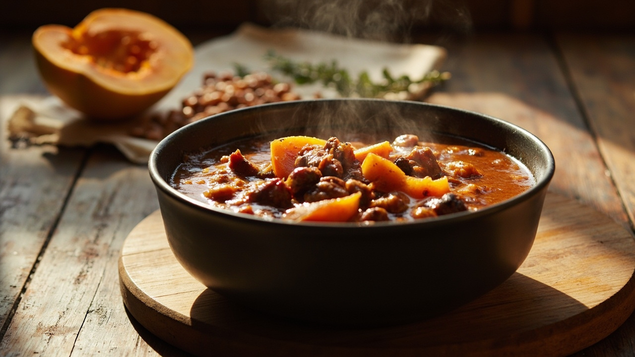 Wood-Fired Pinto Bean and Butternut Stew