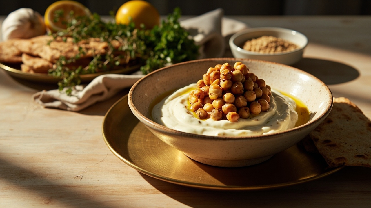 Za'atar Roasted Chickpeas with Garlic-Herb Yogurt
