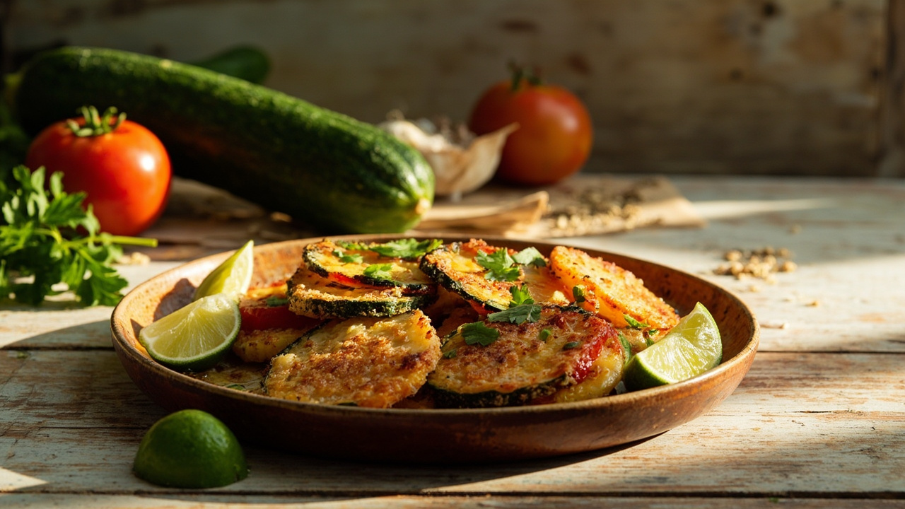 Zucchini and Tomato Crujiente with Lime