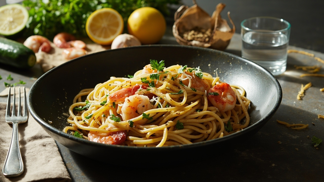 Zucchini Noodles with Shrimp Scampi